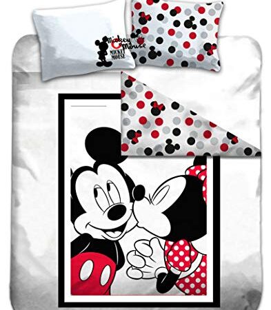 Gamesland Disney – Bettwäsche 200 x 200 cm – Mickey & Minnie '100 % Baumwolle