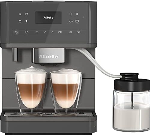 Miele CM 6560 MilkPerfection Kaffeevollautomat – OneTouch for Two, AromaticSystem, Kannenfunktion, 8 Genießerprofile, DoubleShot, WLAN-fähig, LED-Beleuchtung u. v. m. – Graphitgrau PearlFinish