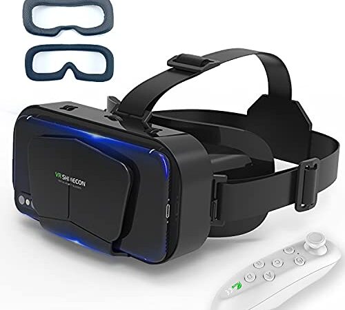 VR Brille Handy Virtual Reality mit Fernbedienung, 3D VR-Brille Erleben Sie Spiele und 360 Grad Filme in 3D mit weicher & komfortabler VR Brille Glasses für Phone Android 5~7 inch 02
