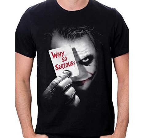 Batman Herren Joker Why So Serious T-Shirt, Schwarz, L