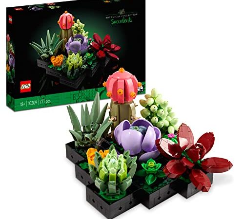 LEGO 10309 Icons Sukkulenten Botanical Collection Set für Erwachsene zum Basteln von Zimmerdeko mit 9 baubaren künstlichen Mini-Pflanzen, Home Deko[Exklusiv bei Amazon]