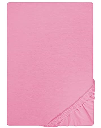 biberna 0077155 Spannbetttuch Jersey (Matratzenhöhe max. 22 cm) 1x 90x190 cm > 100x200 cm pink