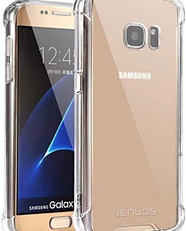 Samsung Galaxy S7 Hülle, Jenuos Handyhülle Transparent Silikon Durchsichtig Bumper Schutzhülle Crystal Clear TPU Case Cover für Samsung Galaxy S7 5.1" - Transparent (S7-TPU-CL)