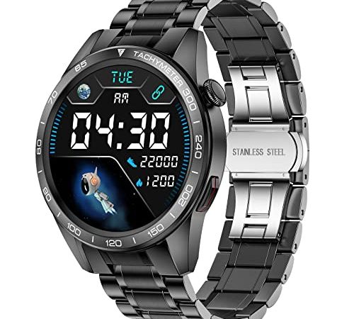 Smartwatch Herren mit Bluetooth-Anruf,1.32" HD Voll-Touchscreen Fitnessuhr mit Herzfrequenz Schlaf Monitor 10 Sportmodi, IP67 Wasserdicht Schrittzähler Armbanduhr Männer für Android iOS
