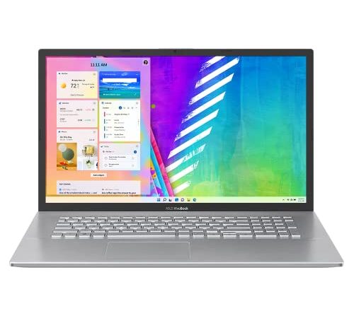 Asus Vivobook 17 Laptop | 17,3" Full-HD Display | Intel Core i7-1065G7 | 16 GB RAM | 512 GB SSD | Windows 11 | QWERTZ Tastatur | Transparent Silver | USB-C | HDMI