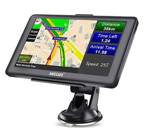 AWESAFE Navigationsgeräte für Auto PKW KFZ LKW Navi 2022 Europa Karten unterstützt lebenslang kostenloses Kartenupdate 7 Zoll GPS Navigation