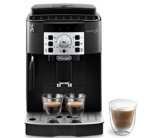 De'Longhi Magnifica S ECAM 22.110.B Kaffeevollautomat mit Milchaufschäumdüse für Cappuccino, Direktwahltasten für Espresso und Kaffee, 2-Tassen-Funktion, 1,8 Liter Wassertank, schwarz/silber