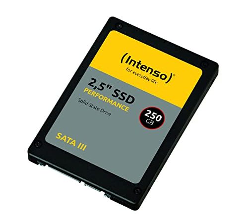 Intenso Interne 2,5" SSD SATA III Performance, 250 GB, 550 MB/Sekunden, Schwarz, 3814440