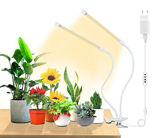 SUWITU Pflanzenlampe LED Vollspektrum, 96 LEDs Pflanzenlicht, Pflanzenleuchte mit Zeitschaltuhr Wachstumslampe 10 Arten von Helligkeit 3 Lichter Modi 360°Einstellbar Grow Lampe für Zimmerpflanzen