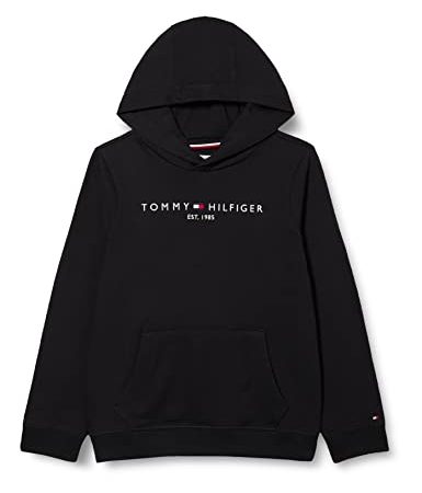 Tommy Hilfiger Unisex-Kinder Essential Hoodie Hooded Sweatshirt, Black, 164 (14)