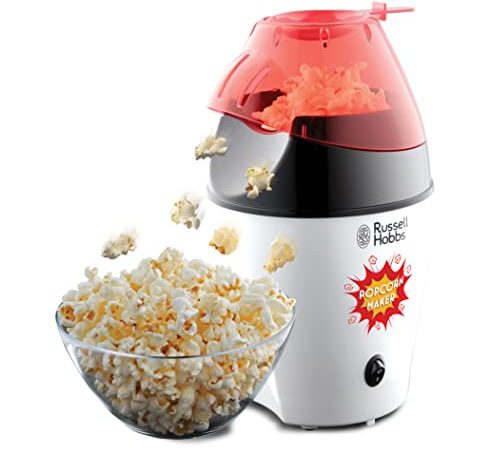 Russell Hobbs Popcornmaschine [Testsieger] Fiesta (Heißluft Popcorn Maker, ohne Fett & Öl, inkl. Mais Messlöffel, BPA-frei, 1200W) 24630-56