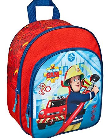 Undercover FSTU7601 - Feuerwehrmann Sam Rucksack, mit Vortasche und gepolsterten Schultergurten, ca. 31 x 25 x 10 cm