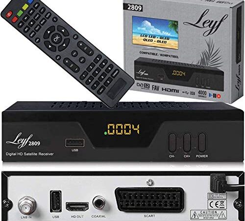 Leyf 2809 Digital Satellite Satellite Receiver (HDTV, DVB-S/S2, HDMI, SCART, 2X USB 2.0, Full HD 1080p) [Pre-Programmed for Astra Hotbird Türksat]