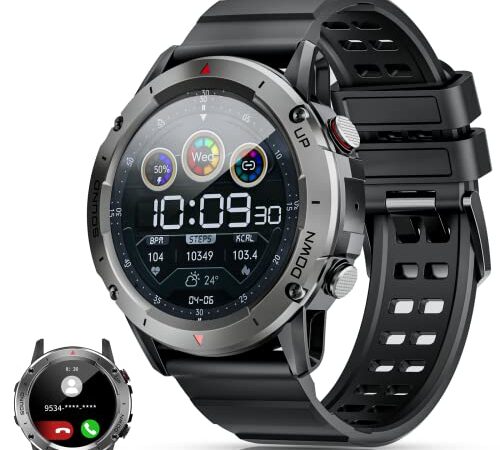 Smartwatch Herren mit Telefonfunktion 1,39" DIY HD Voll Touchscreen Uhren Fitness Tracker 30+ Sportmodi Aktivitätstracker IP68 Wasserdicht Armbanduhr mit Schlafmonitor Schrittzähler Message Reminder