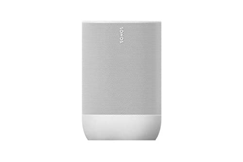 Sonos Move Smart Speaker weiß (Wasserfester WLAN und Bluetooth Lautsprecher mit Alexa Sprachsteuerung, Google Assistant und AirPlay 2 – Kabellose Outdoor Musikbox mit Akku für Musikstreaming)